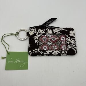 NEW! Vera Bradley Zip ID Case Small Wallet w/Key Ring (retired pattern)
